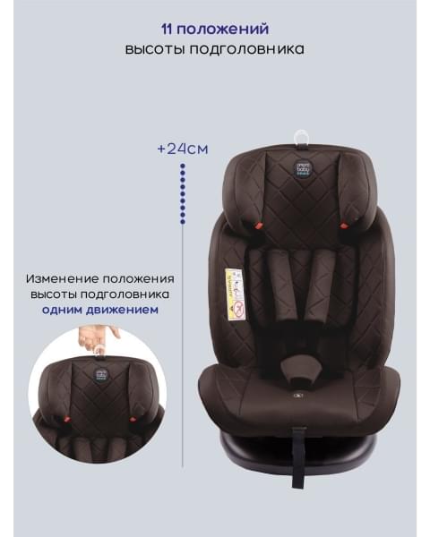 Автокресло детское AMAROBABY Brilliant ISOFIX класс D, группа 0+/1/2/3, (коричневый)