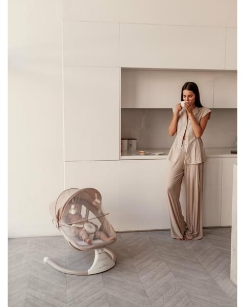 Электронные качели детские AMAROBABY LUCKY SWING, бежевый