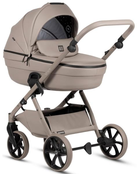 Детская коляска Tutis Uno 6 Plus Leather collection 3 в 1 с автокреслом Elo Lux EduSky Black 1402185 Nocciola