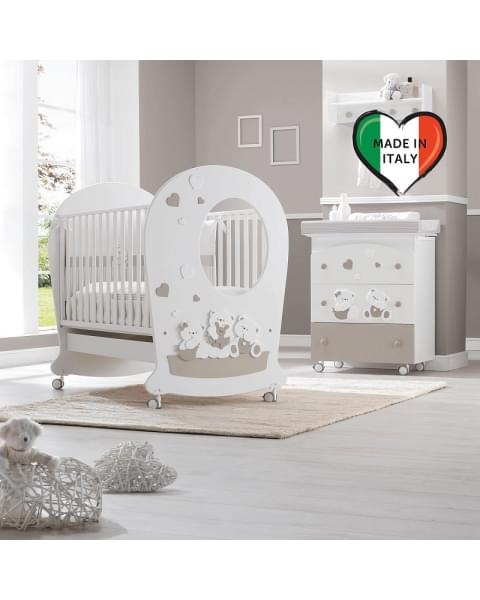 Пеленальный комод Erbesi Mirtillo белый/песочный