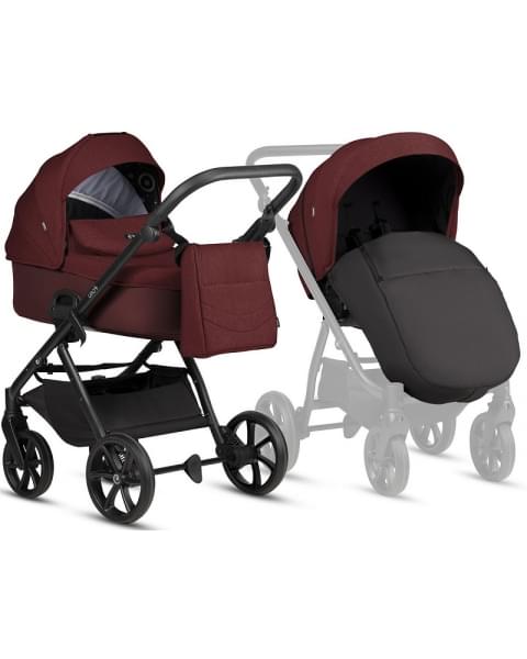 Детская коляска Tutis Leo 3 Plus 3 в 1 с автокреслом Elo Lux EduSky Black 1582220 Burgundy