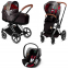 Коляска 3 в 1 Cybex Priam III Rebellious шасси Chrome Brown, Rebellious (Черно-белый / Красный)