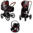 Коляска 3 в 1 Cybex Priam III Rebellious шасси Chrome Brown, Rebellious (Черно-белый / Красный)