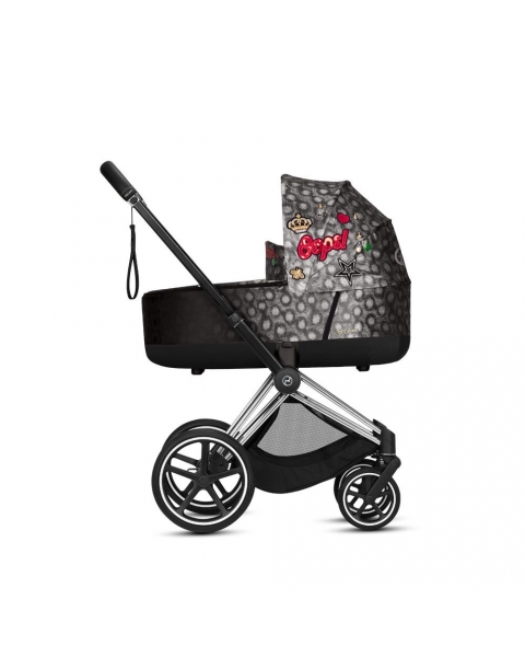 Коляска 3 в 1 Cybex Priam III Rebellious шасси Chrome Brown, Rebellious (Черно-белый / Красный)