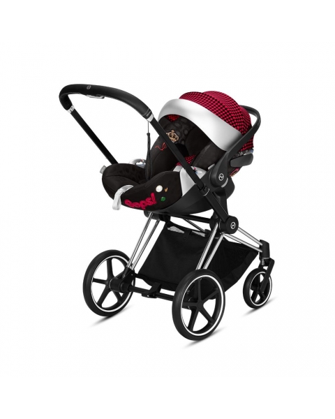 Коляска 3 в 1 Cybex Priam III Rebellious шасси Chrome Brown, Rebellious (Черно-белый / Красный)