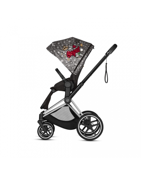 Коляска 3 в 1 Cybex Priam III Rebellious шасси Chrome Brown, Rebellious (Черно-белый / Красный)