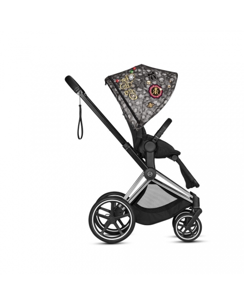 Коляска 3 в 1 Cybex Priam III Rebellious шасси Chrome Brown, Rebellious (Черно-белый / Красный)