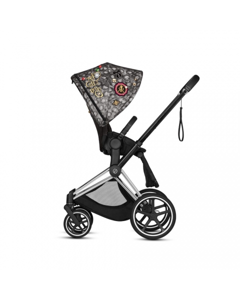 Коляска 3 в 1 Cybex Priam III Rebellious шасси Chrome Brown, Rebellious (Черно-белый / Красный)