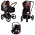 Коляска 3 в 1 Cybex Priam III Rebellious шасси Rose Gold, Rebellious (Черно-белый / Красный)