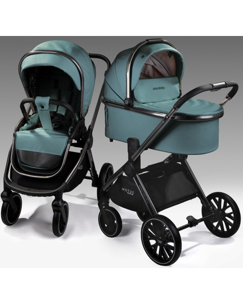 Детская коляска AmaroBaby Motus Premium Ecco 3 в 1 с автокреслом Rant Miro лагуна