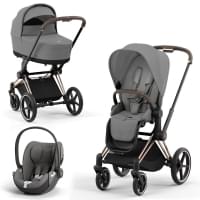 Cybex Priam IV 3 в 1 Mirage Grey (Серый), Rose Gold + Cloud T i-Size