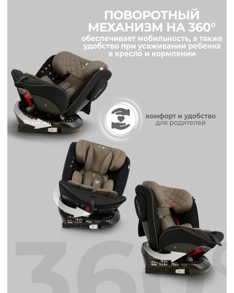 Автокресло группа 0123 (0-36) Sweet Baby Crosstour HB636 360 SPS Isofix Beige