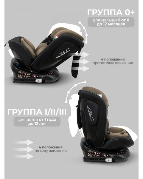 Автокресло группа 0123 (0-36) Sweet Baby Crosstour HB636 360 SPS Isofix Beige