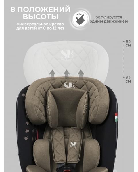 Автокресло группа 0123 (0-36) Sweet Baby Crosstour HB636 360 SPS Isofix Beige