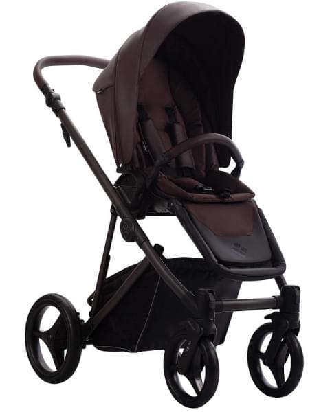 Детская коляска Bebetto Pelpasso Pro 2 в 1 05 Brown коричневая кожа/коричневая рама
