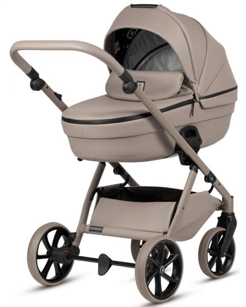 Детская коляска Tutis Uno 6 Plus Leather collection 3 в 1 с автокреслом Elo Lux EduSky Black 1402185 Nocciola