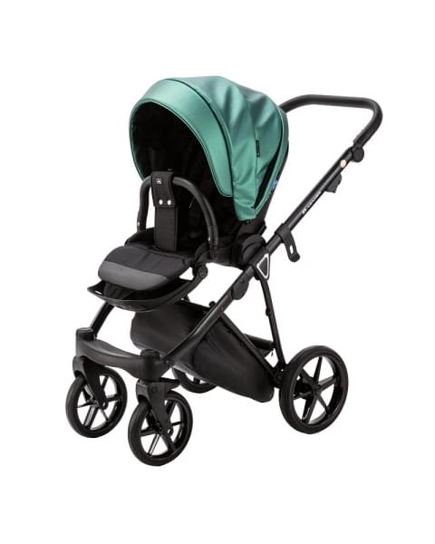 Детская коляска Adamex Belissa Deluxe 2 в 1 B-SM01 (ИЗУМРУД. ПЕРЛ 100% КОЖА)