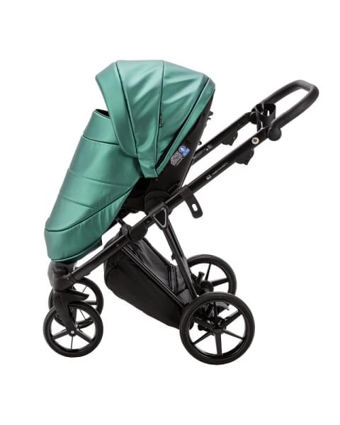 Детская коляска Adamex Belissa Deluxe 2 в 1 B-SM01 (ИЗУМРУД. ПЕРЛ 100% КОЖА)