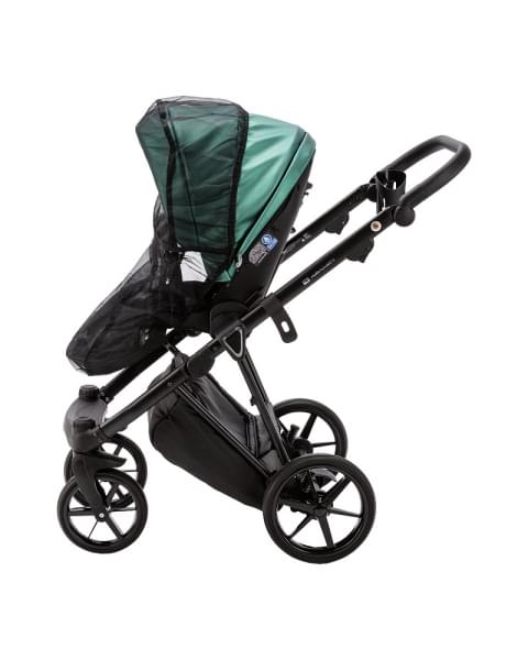 Детская коляска Adamex Belissa Deluxe 2 в 1 B-SM01 (ИЗУМРУД. ПЕРЛ 100% КОЖА)