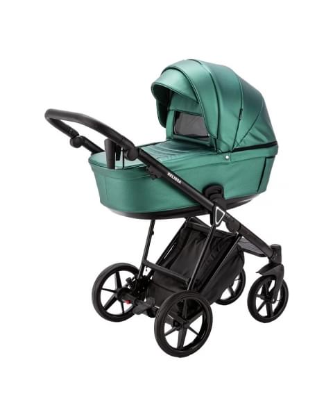 Детская коляска Adamex Belissa Deluxe 2 в 1 B-SM01 (ИЗУМРУД. ПЕРЛ 100% КОЖА)