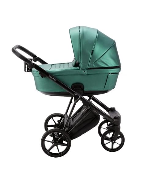 Детская коляска Adamex Belissa Deluxe 2 в 1 B-SM01 (ИЗУМРУД. ПЕРЛ 100% КОЖА)
