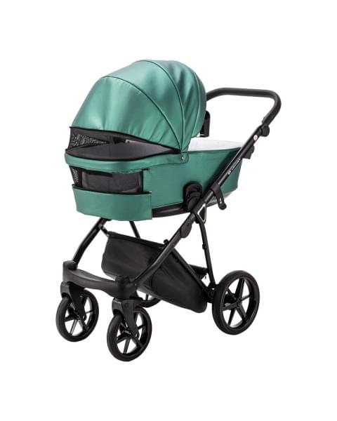 Детская коляска Adamex Belissa Deluxe 2 в 1 B-SM01 (ИЗУМРУД. ПЕРЛ 100% КОЖА)