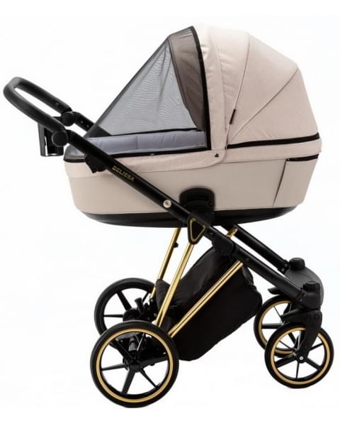 Детская коляска Adamex Belissa Special Edition 3 в 1 B-PS560 (СВ.БЕЖ ЗОЛОТ.РАМ)