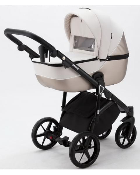 Детская коляска Adamex Bibione 3 в 1 BI-TSB12 (СВ.БЕЖ.ЖАКАРД+БЕЖ.ПЕРЛ.КОЖА)
