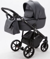 Детская коляска Adamex Bibione Deluxe 3 в 1 BI-SA05 (Т.СЕР+Т.СЕР.ПЕРФ.КОЖА)