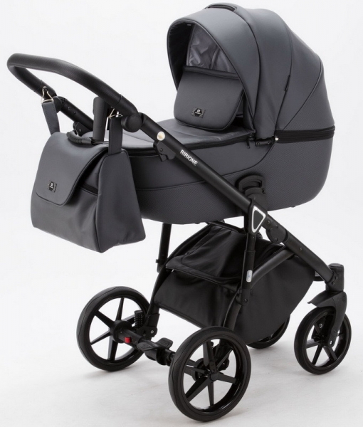 Детская коляска Adamex Bibione Deluxe 3 в 1 BI-SA05 (Т.СЕР+Т.СЕР.ПЕРФ.КОЖА)