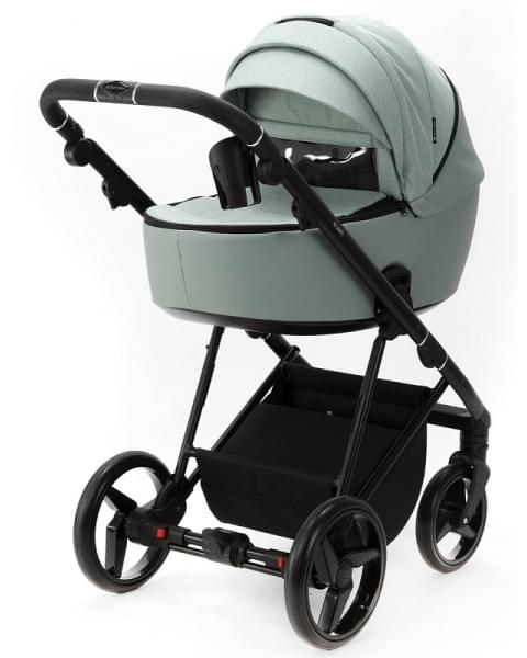 Детская коляска Adamex Blanc 2 в 1 BL-PS122 LUX (СЕРО-ЗЕЛЕН+СЕРО-ЗЕЛЕН. КОЖА)