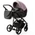 Детская коляска Adamex Lanti Deluxe 2 в 1 LN-SD106 (СИРЕНЕВ.КОЖА + ЧЕРН. КОЖА)
