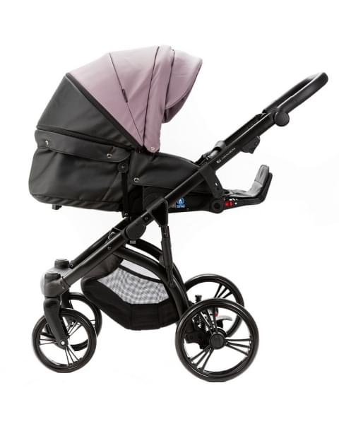 Детская коляска Adamex Lanti Deluxe 2 в 1 LN-SD106 (СИРЕНЕВ.КОЖА + ЧЕРН. КОЖА)