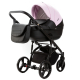 Детская коляска Adamex Lanti Deluxe 3 в 1 LN-SD101 (РОЗОВ.ЗЕФИР КОЖА + ЧЕРН.КОЖА)