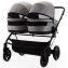 Детская коляска для двойни Adamex Leo Duo 3 в 1 TK01 (СВЕТЛО-СЕРЫЙ)