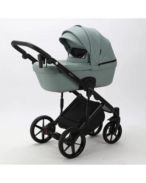 Детская коляска Adamex Lumi Air Deluxe 2 в 1 L-SA20 (СЕРО-ЗЕЛЕНАЯ КОЖА)