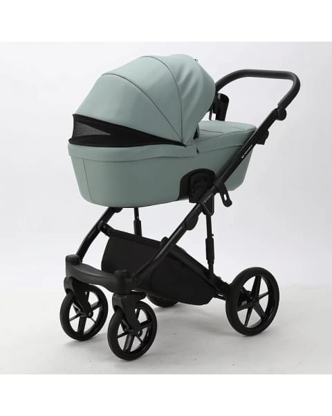 Детская коляска Adamex Lumi Air Deluxe 2 в 1 L-SA20 (СЕРО-ЗЕЛЕНАЯ КОЖА)
