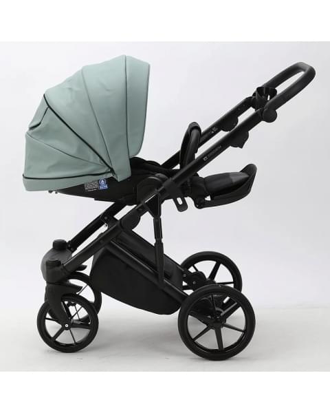 Детская коляска Adamex Lumi Air Deluxe 2 в 1 L-SA20 (СЕРО-ЗЕЛЕНАЯ КОЖА)