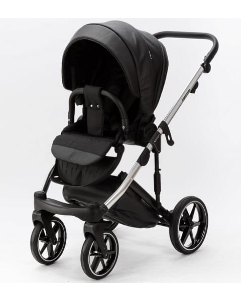 Детская коляска Adamex Lumi Air SE Deluxe 2 в 1 L-SA504 (ЧЕРНАЯ.КОЖА+ХРОМ РАМА)