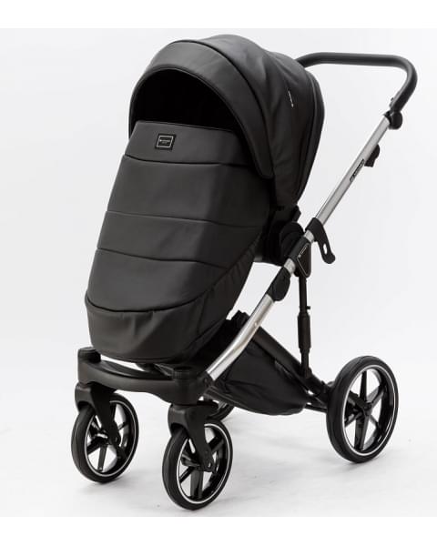 Детская коляска Adamex Lumi Air SE Deluxe 2 в 1 L-SA504 (ЧЕРНАЯ.КОЖА+ХРОМ РАМА)