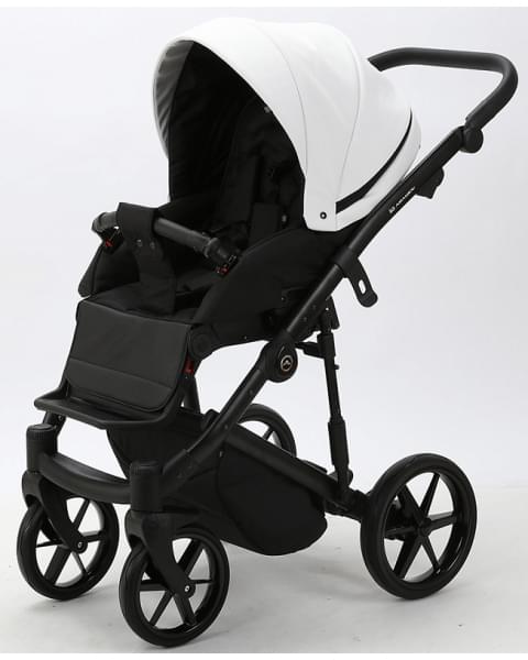 Детская коляска Adamex Mobi Deluxe 2 в 1 M-SD01 (БЕЛАЯ+ЧЕРНАЯ КОЖА)