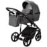 Детская коляска Adamex Mobi Deluxe 3 в 1 M-SD06 (ГРАФИТ+ЧЕРНАЯ КОЖА)