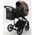 Детская коляска Adamex Mobi Deluxe 3 в 1 M-SD11 (ТЕМНО-БЕЖЕВЫЙ ПЕРЛ+ЧЕРНАЯ КОЖА)