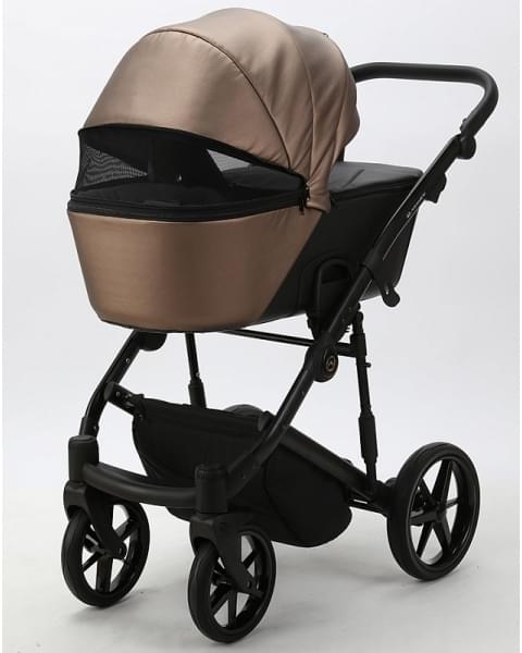 Детская коляска Adamex Mobi Deluxe 3 в 1 M-SD11 (ТЕМНО-БЕЖЕВЫЙ ПЕРЛ+ЧЕРНАЯ КОЖА)