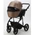 Детская коляска Adamex Mobi Deluxe 3 в 1 M-SD11 (ТЕМНО-БЕЖЕВЫЙ ПЕРЛ+ЧЕРНАЯ КОЖА)