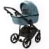 Детская коляска Adamex Nola Deluxe 3 в 1 N-SA63 (СЕРЫЙ С ГОЛУБЫМ КОЖА)