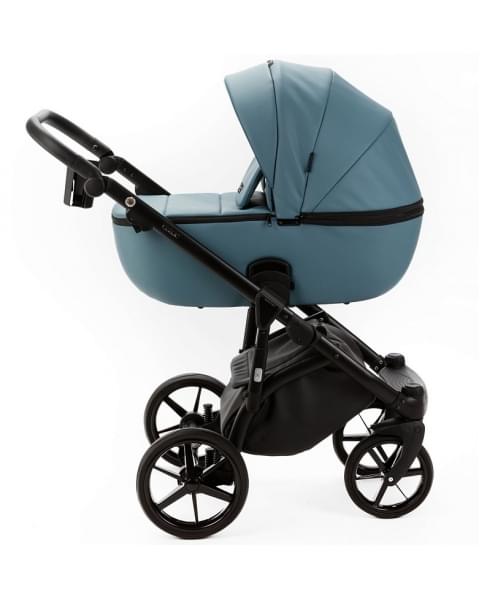 Детская коляска Adamex Nola Deluxe 3 в 1 N-SA63 (СЕРЫЙ С ГОЛУБЫМ КОЖА)