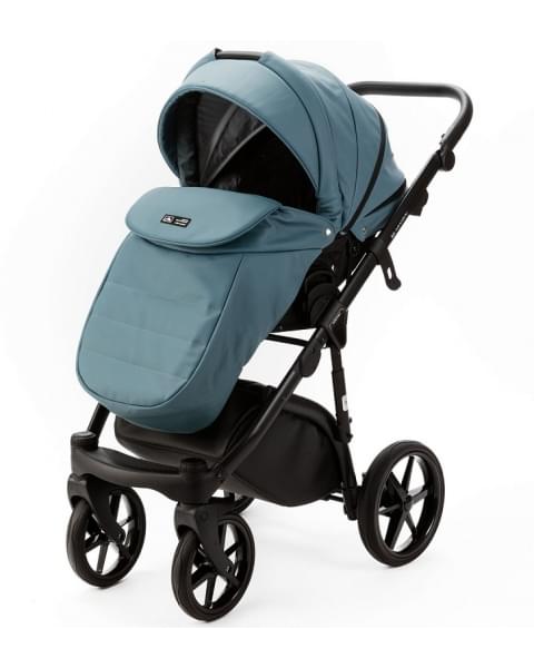 Детская коляска Adamex Nola Deluxe 3 в 1 N-SA63 (СЕРЫЙ С ГОЛУБЫМ КОЖА)