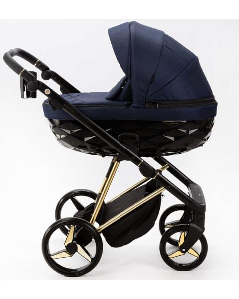Детская коляска Adamex Quantum Special Edition 2 в 1 Q-TK677 (Т.СИНИЙ+ЗОЛОТО РАМА)