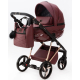 Детская коляска Adamex Quantum Superstar Deluxe 2 в 1 Q-STAR141-K (БОРДОВ.КОЖА+БОРДОВ.ДНО+РОЗОВ.ЗОЛОТО.РАМА)